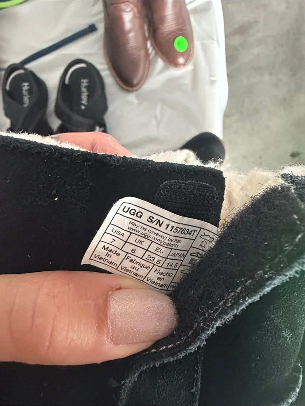 UGG Kids Black Suede Cozy Shearling Boot